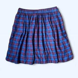 NWOT Abercrombie Blue & Red Plaid Mini Skirt L